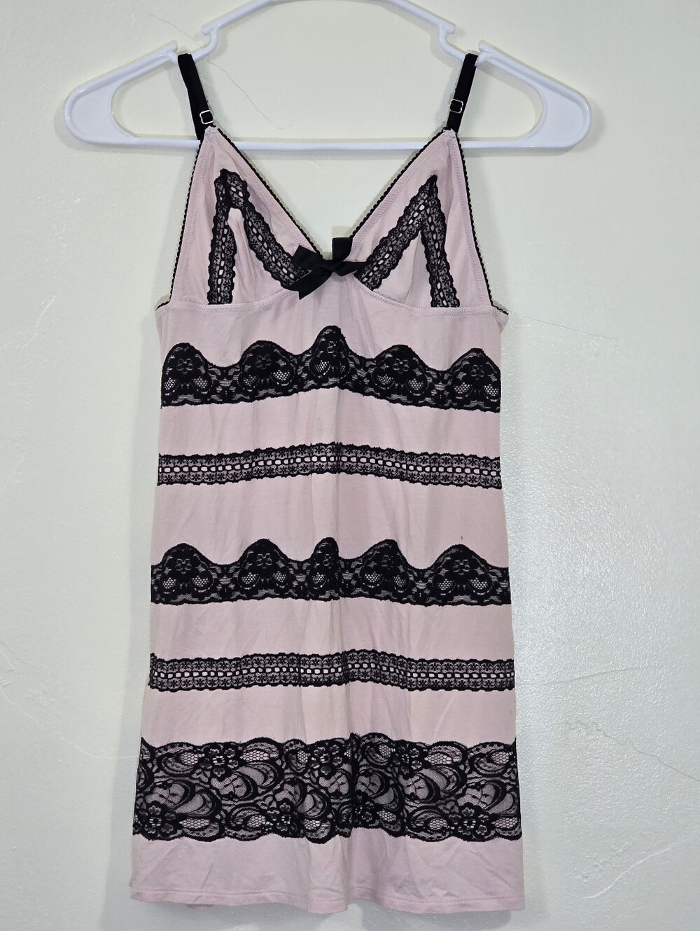 Y2k Victoria's Secret Sexy Little Things Pink Black Lace Slip Dress Babydoll S